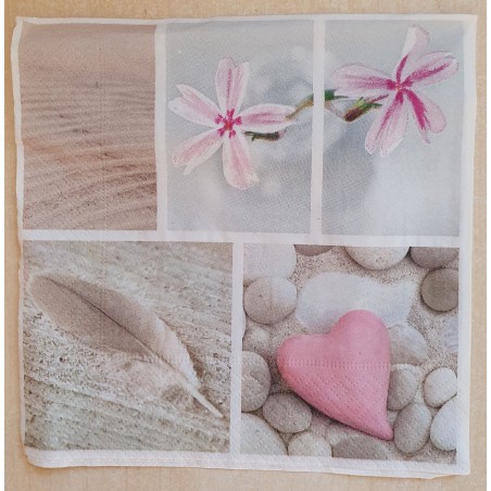 Serviette Herz/Feder