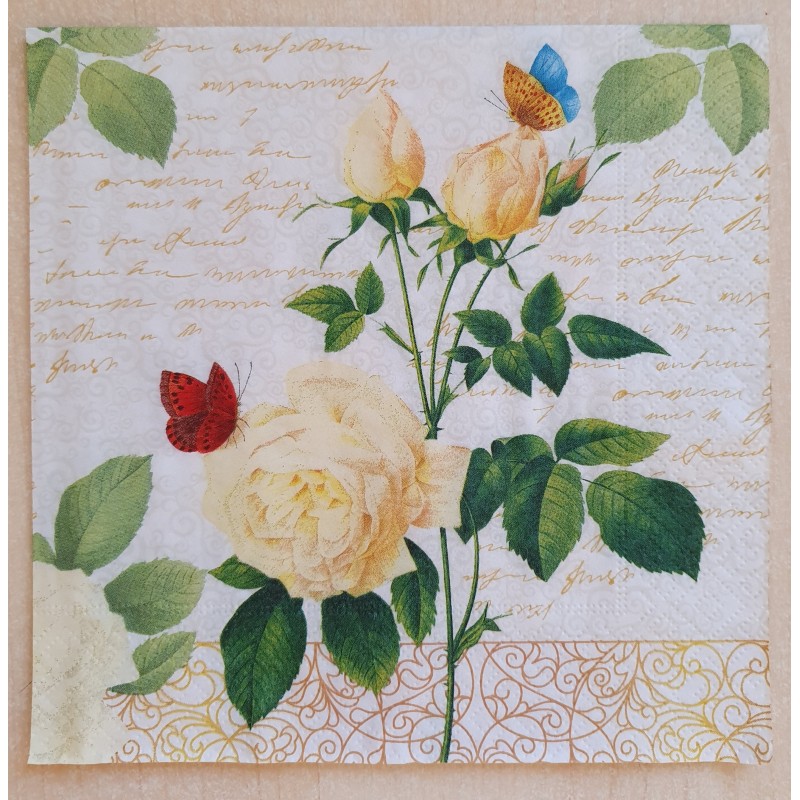 Serviette Rosen gelb