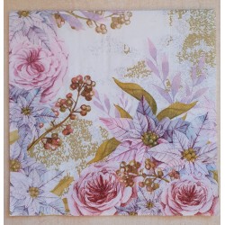 Serviette Rosen rosa