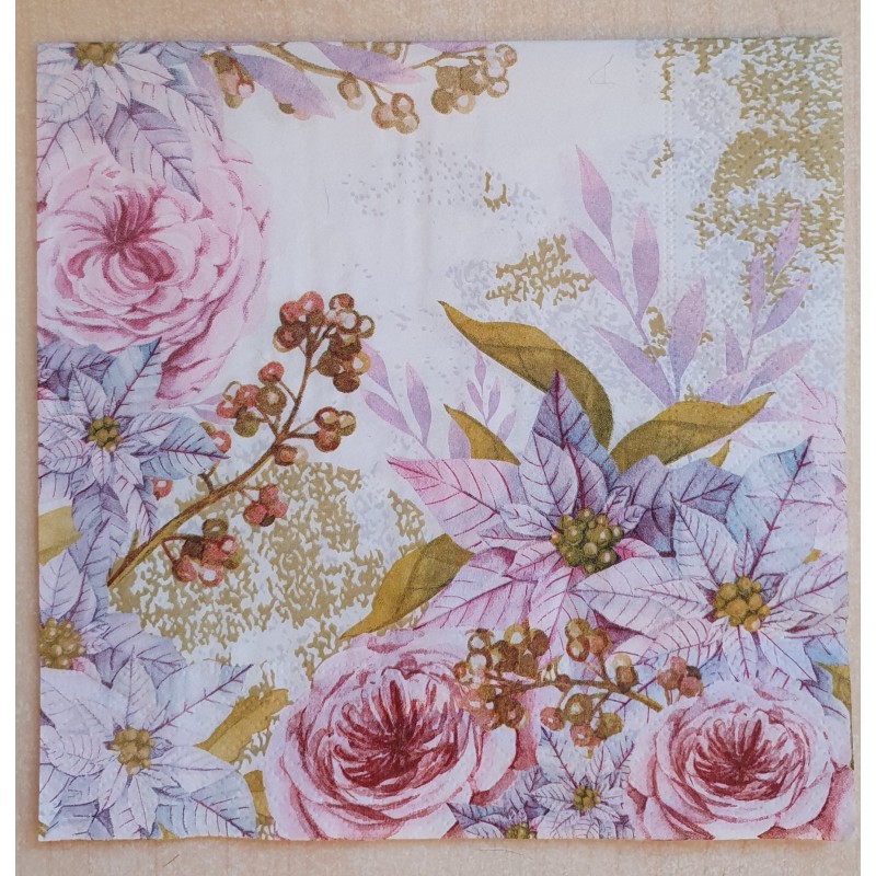 Serviette Rosen rosa