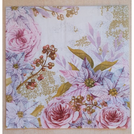 Serviette Rosen rosa