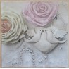Serviette Rosen/Tauben