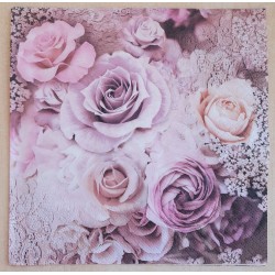 Serviette Rosen flieder