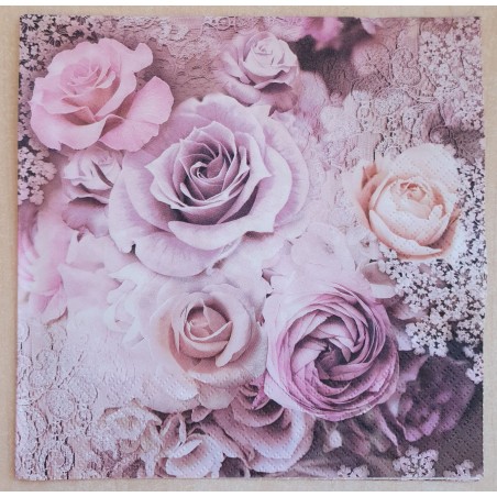 Serviette Rosen flieder