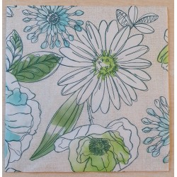 Serviette Blumen grün