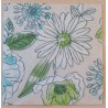 Serviette Blumen grün