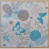 Serviette Blumen türkis