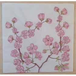 Serviette Blumen rosa