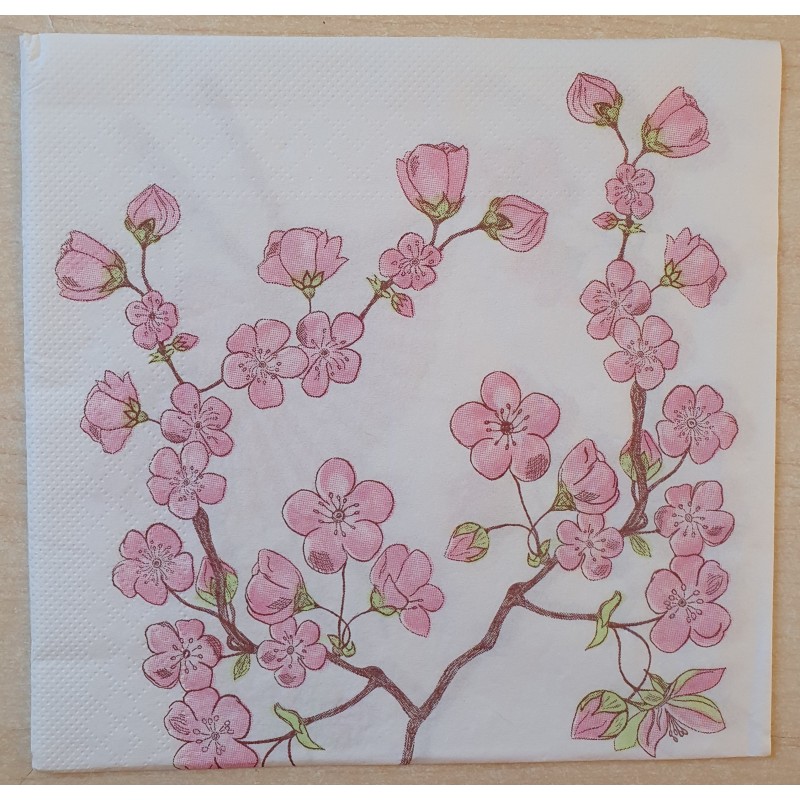 Serviette Blumen rosa