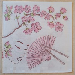 Serviette Blumen rosa
