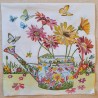 Serviette Blumen/Giesskanne