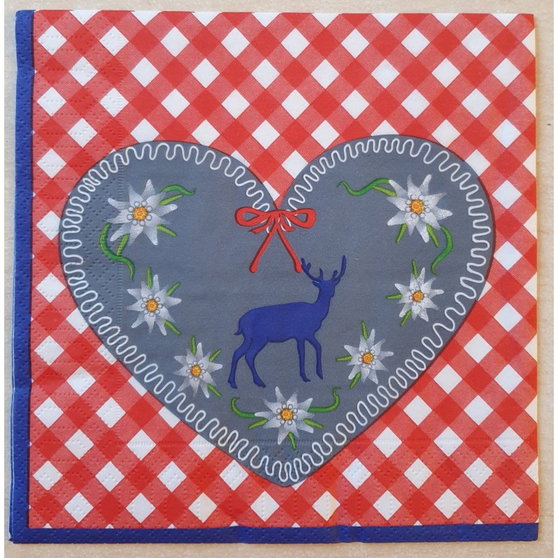 Serviette Herz/Edelweiss