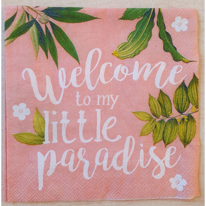 Serviette Welcome..... rosa