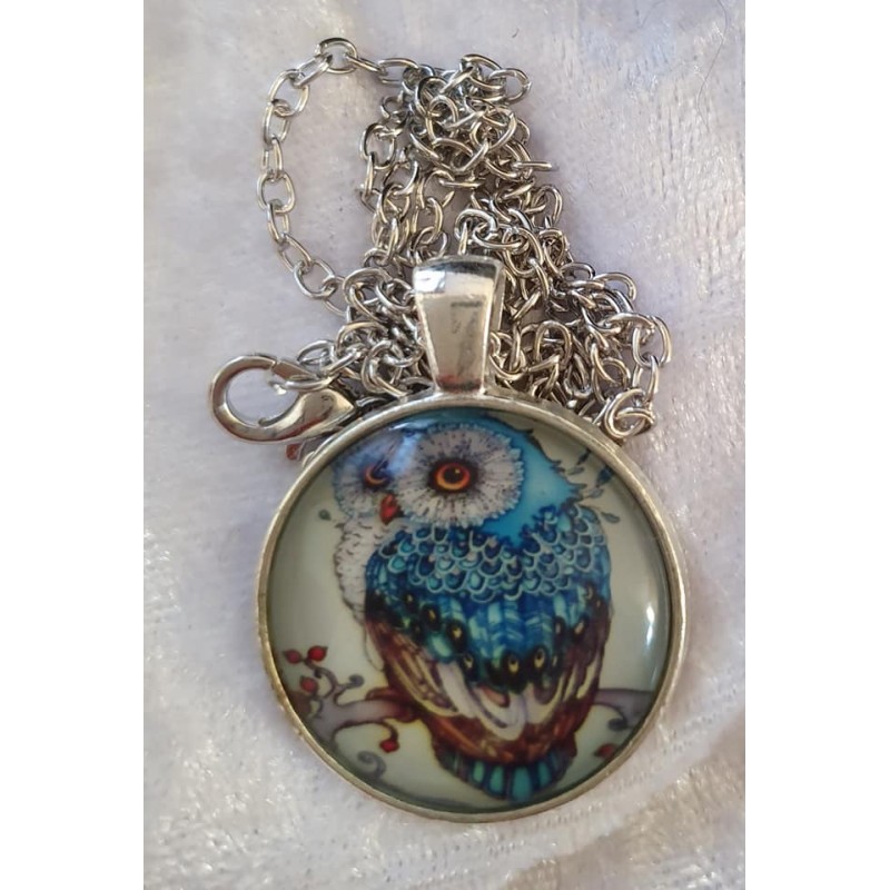 Kette mit Cabochon-Anhänger Eule