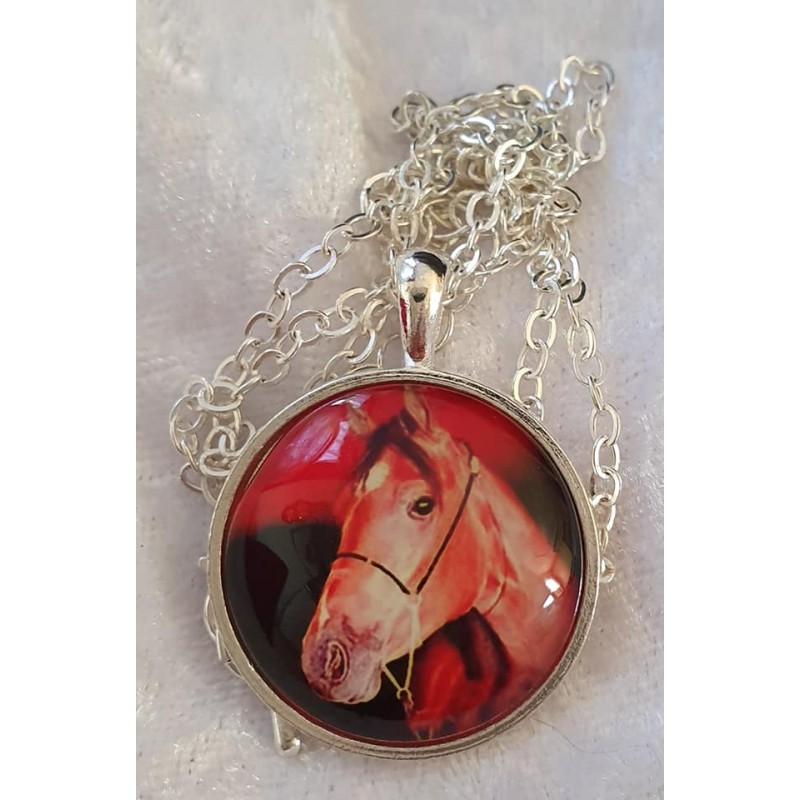 Kette mit Cabochon-Anhänger Pferd 2