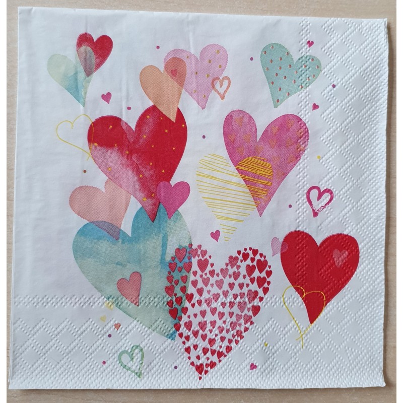 Serviette Herzen