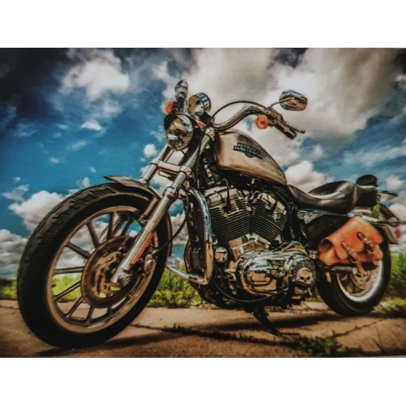 3D Diamant Pixel Bild Motorrad