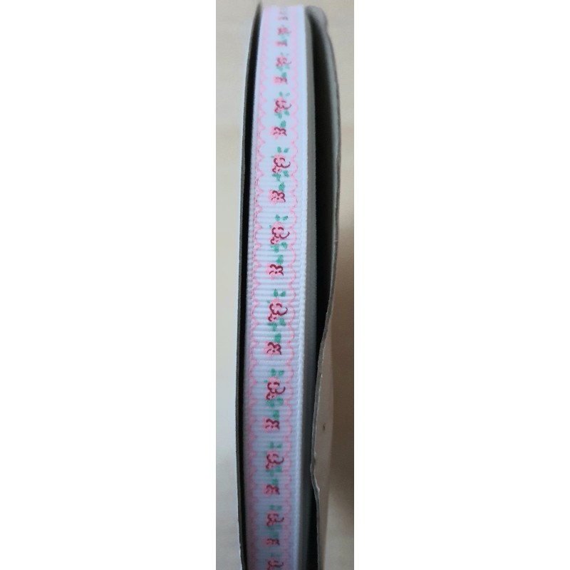 Dekoband Rosen weiss