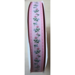 Dekoband Rosen rosa