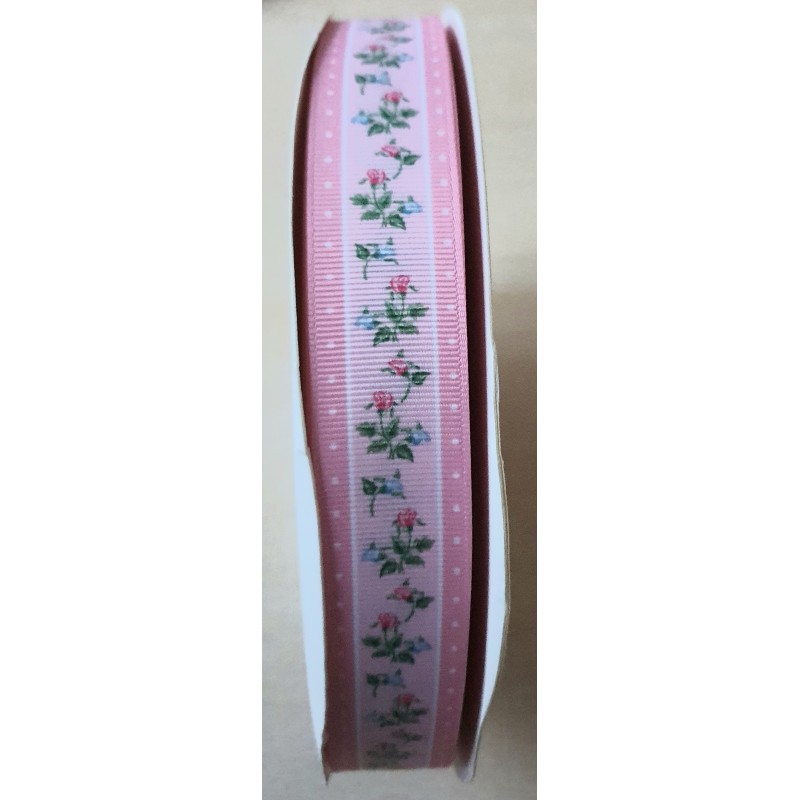Dekoband Rosen rosa