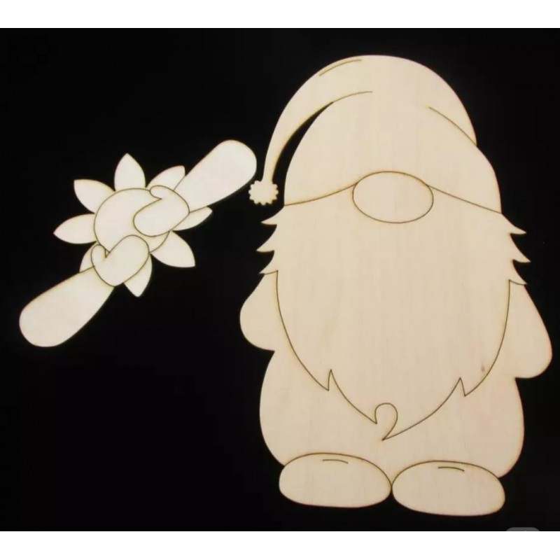 Holz Wichtel Rohling mit Blume