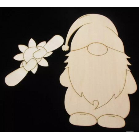 Holz Wichtel Rohling mit Blume