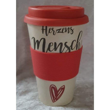 Becher to go Herzensmensch rot