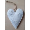 Metall Herz Pusteblume weiss