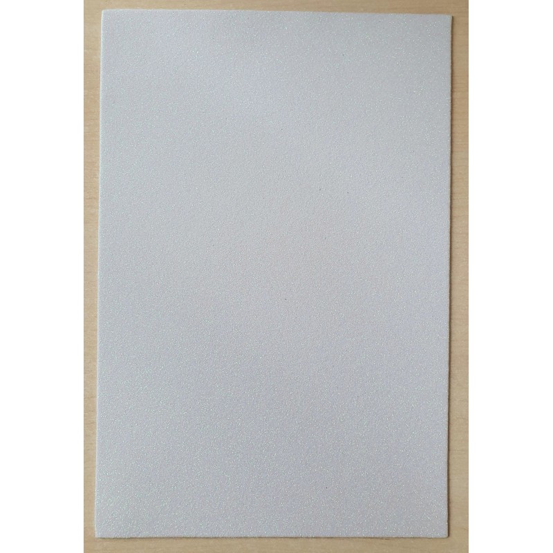 Glitzer Moosgummi weiss