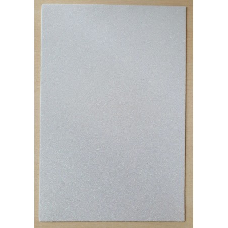 Glitzer Moosgummi weiss