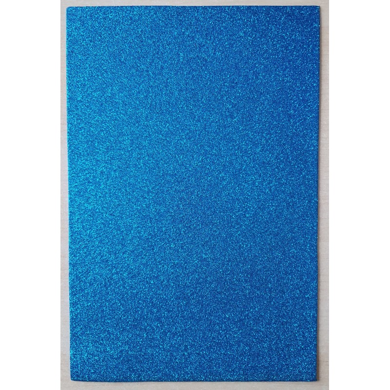 Glitzer Moosgummi blau