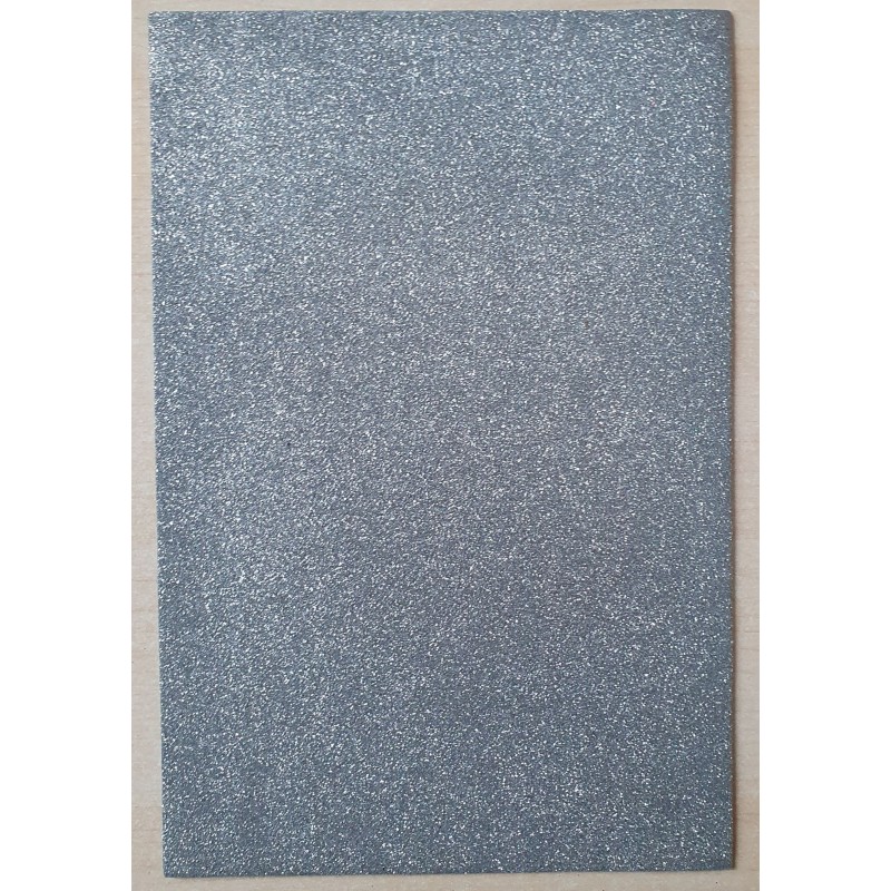 Glitzer Moosgummi silber