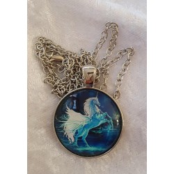 Kette mit Cabochon-Anhänger Einhorn 2