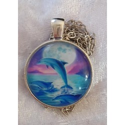 Kette mit Cabochon-Anhänger Delphine