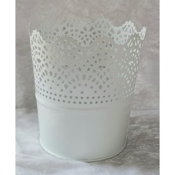 Metall Topf weiss