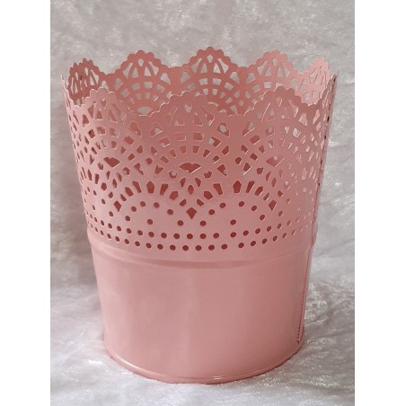Metall Topf rosa