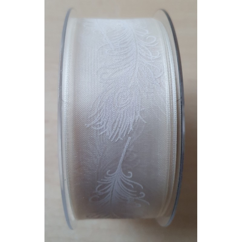 Dekoband Federn creme