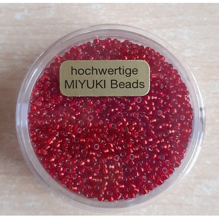 Miyuki Rocailles silverlined dark red