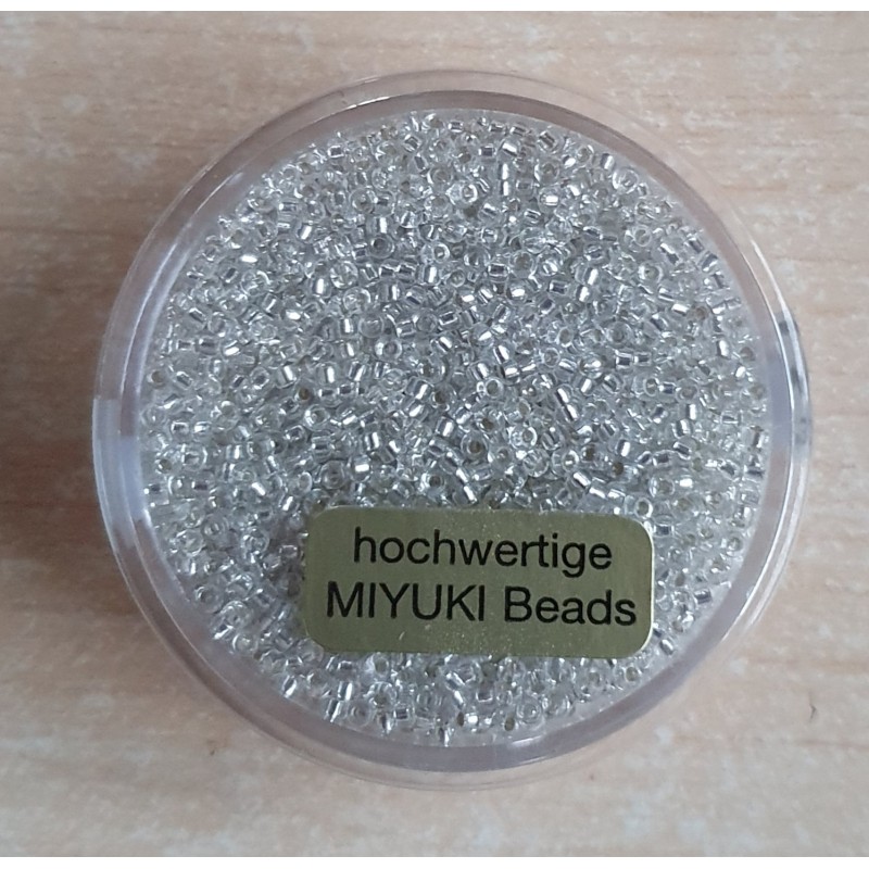 Miyuki Rocailles silverlined crystal