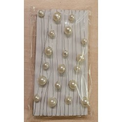 Draht mit Perlen silber/creme