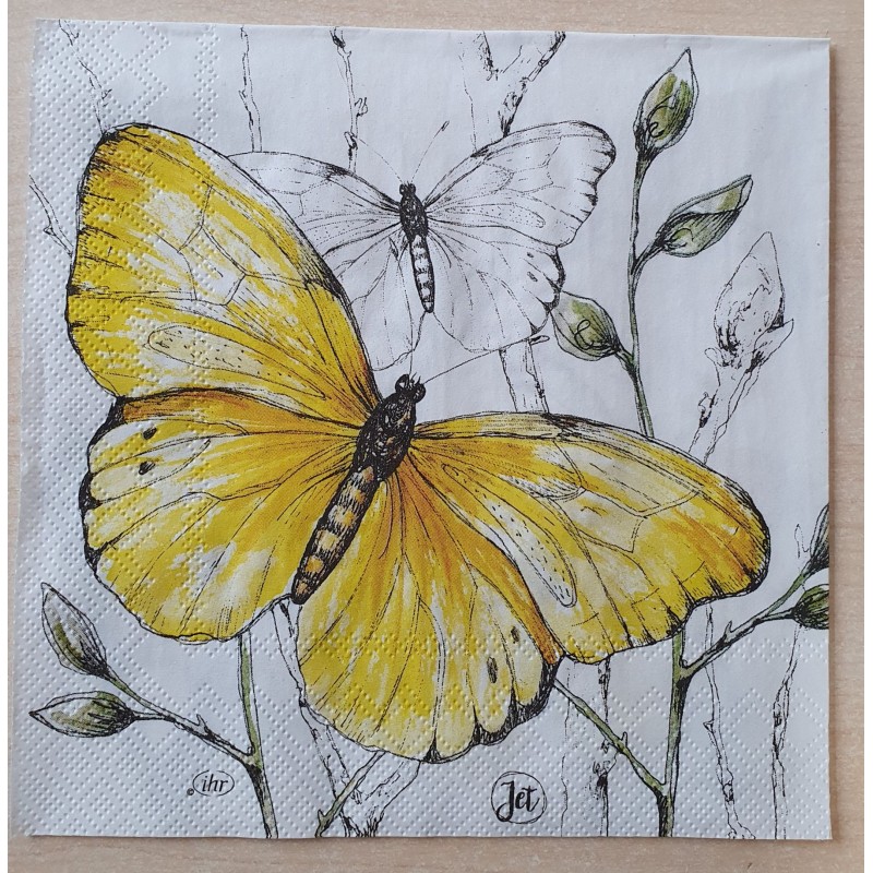 Servietten Schmetterling gelb