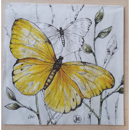 Servietten Schmetterling gelb