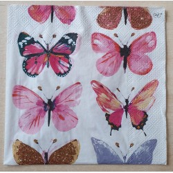 Servietten Schmetterling rosa/pink