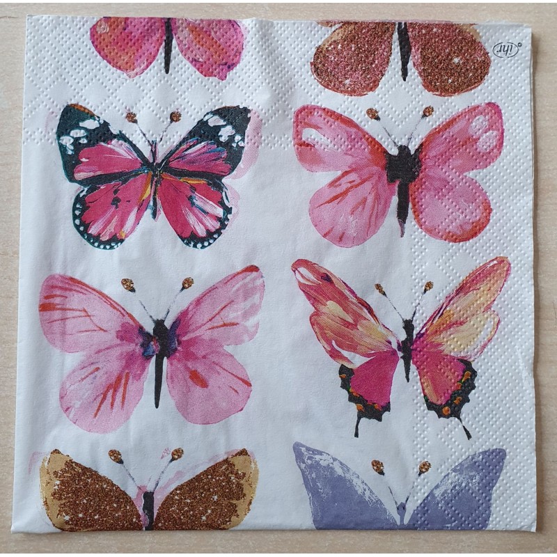 Servietten Schmetterling rosa/pink