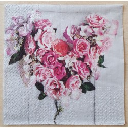 Servietten Rosen Herz weiss