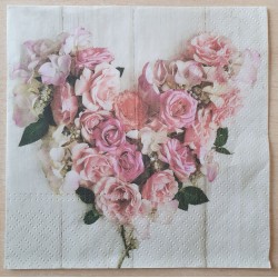 Servietten Rosen Herz creme