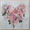 Servietten Rosen Herz creme
