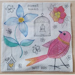 Servietten Vogel/Blume