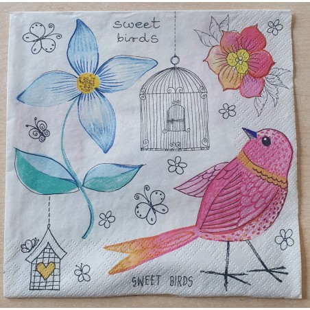 Servietten Vogel/Blume