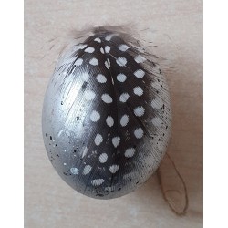 Deko Ei mit Feder silber